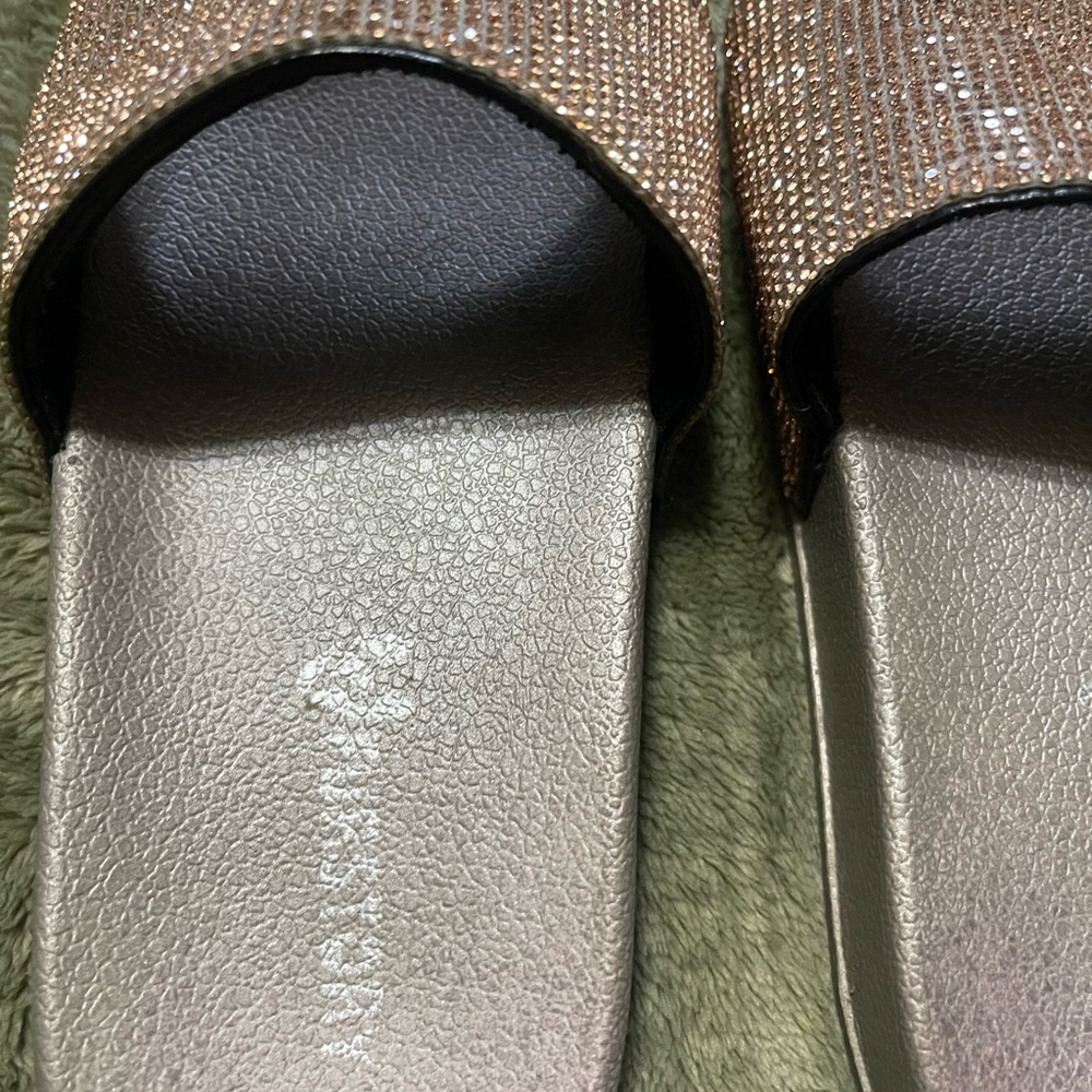 Furstory Gold Glitter Slides- Size 36-37 Size 6